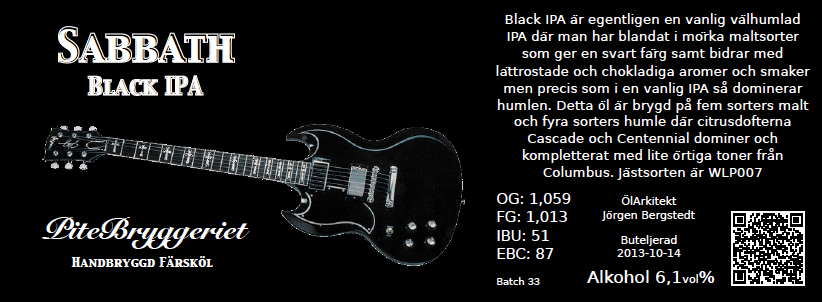 33 Sabbath Black IPA